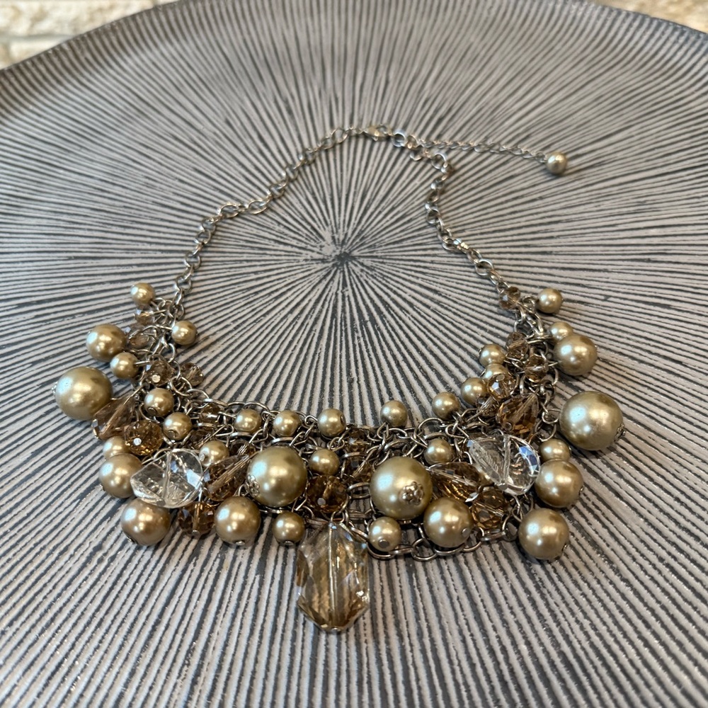 Elegant Gold and Silver Beaded Necklace